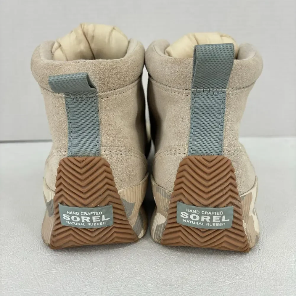 Sorel Out N About Boot Womens 8.5 Waterproof Suede Leather Slip‎ On Mid Beige